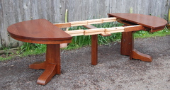 Shown open with the finest high quality hard maple table glides. 